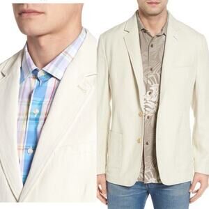 NWOT Tommy Bahama Monterey Blazer Silk Linen Sport Coat Tan Neutral Size XXL
